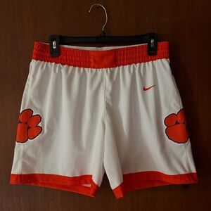 Nike White and Orange Athletic Shorts